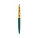 a forest green barrel & creamsicle cap clic pen - blue and black ink
