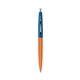 a metallic orange barrel & royal cap clic pen - blue and black ink