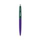 a purple barrel & forest green cap clic pen - blue and black ink