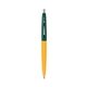 a creamsicle barrel & forest green cap clic pen - blue and black ink