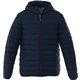 aerial view a navy (575) mens norquay insulated puffer jacket with hood, image 1 of 2