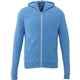 aerial view a olympic blue/white mens garner lightweight knit full zip hoodie with thumb holes, image 1 of 6