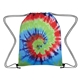 aerial view a rainbow with black tie - dye drawstring bag, image 1 of 4