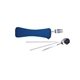 aerial view a blue-reflex travel cutlery set in zip pouch, image 1 of 2