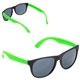 aerial view a lime green naples durable uv400 protective sunglasses, image 1 of 2