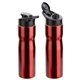 aerial view a metallic red crescent 25 oz stainless steel bottle, image 1 of 2