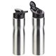 aerial view a silver crescent 25 oz stainless steel bottle, image 1 of 2