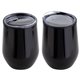 aerial view a black onyx 12 oz stainless steel / polypropylene wine goblet, image 1 of 2
