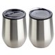 aerial view a silver onyx 12 oz stainless steel / polypropylene wine goblet, image 1 of 2