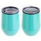 aerial view a teal onyx 12 oz stainless steel / polypropylene wine goblet, image 1 of 2