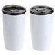 aerial view a white optima 14 oz stainless steel / polypropylene tumbler, image 1 of 2