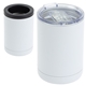 aerial view a white coventry 12 oz vacuum insulated stainless steel tumbler + can cooler, image 1 of 2