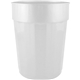 a white 22 oz squat fluted plastic stadium cup