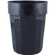 a black 22 oz squat fluted plastic stadium cup