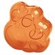aerial view a translucent orange paw bank with twist - off bottom plug, image 1 of 2