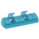 aerial view a translucent aqua 7 day compartment pill med minder, image 1 of 2