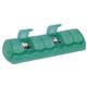 aerial view a translucent green 7 day compartment pill med minder, image 1 of 2