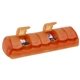 aerial view a translucent orange 7 day compartment pill med minder, image 1 of 2