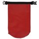 aerial view a red 7 w x 11 h the navagio 2.5 liter water resistant dry bag with clear pocket window, image 1 of 11