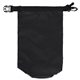 aerial view a black 7 w x 11 h the navagio 2.5 liter water resistant dry bag with clear pocket window, image 1 of 9