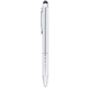 aerial view a silver preston twist dual ballpoint pen stylus, image 1 of 3