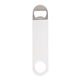 a white vinyl wrapped paddle style bottle opener