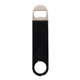 a black vinyl wrapped paddle style bottle opener