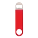 a red vinyl wrapped paddle style bottle opener