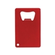 a red credit card powder coated wallet bottle opener