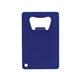 a blue credit card powder coated wallet bottle opener