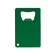a green credit card powder coated wallet bottle opener