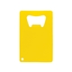 a yellow credit card powder coated wallet bottle opener