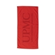 aerial view a red soft coastal beach towel, image 1 of 2