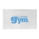 aerial view a white white performance large flat hem fitness towel, image 1 of 2