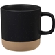 aerial view a black santos artisanal 12 oz ceramic coffee mug, image 1 of 2