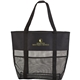 aerial view a black utility beach tote, image 1 of 4