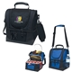a group of dual compartment cooler bag