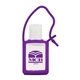 aerial view a purple 15 ml antibacterial travel sanitizer, image 1 of 2
