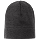 aerial view a black heather/charcoal port authority heathered knit polyester beanie, image 1 of 2