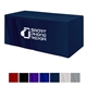 a group of fitted poly / cotton 3- sided table cover - fits 6 standard table