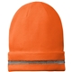 a safety orange/ reflective cornerstone(r) - enhanced visibility beanie with reflective stripe