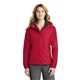 aerial view a radish/grey steel eddie bauer(r) womens rain jacket, image 1 of 6