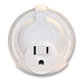 aerial view a white led sparkle night light with outlet, image 1 of 2