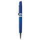 aerial view a blue pms661 lara ballpoint pen with twist lock mechanism, image 1 of 2