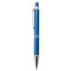 aerial view a blue pms661 anodized aluminum push - action pen, image 1 of 3
