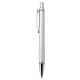 aerial view a silver pms877 anodized aluminum push - action pen, image 1 of 3