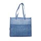 aerial view a blue non - woven polypropylene stone shopping tote, image 1 of 2