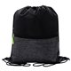 aerial view a green x line drawstring backpack, image 1 of 2