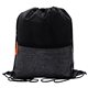 aerial view a orange x line drawstring backpack, image 1 of 2