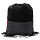 aerial view a red x line drawstring backpack, image 1 of 2